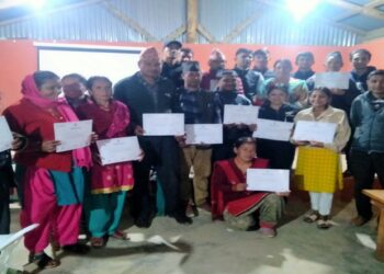 बिपद् न्युनिकरण तथा ब्यबस्थापनमा स्थानिय तहमा क्षमता अभिबृद्वि प्रशिक्षण सम्बन्धि २ दिने तालिम सोलुखुम्बुको लिखुपिकेमा गाउँपालिकामा सम्पन्न
